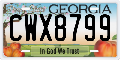 GA license plate CWX8799