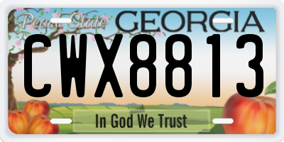 GA license plate CWX8813