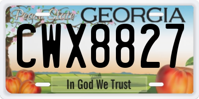 GA license plate CWX8827
