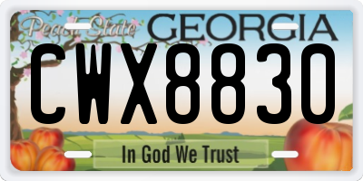 GA license plate CWX8830