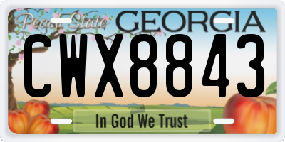 GA license plate CWX8843