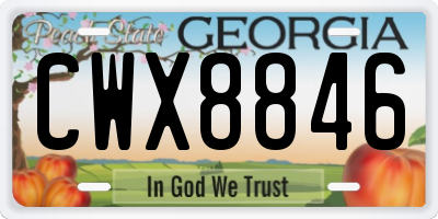 GA license plate CWX8846