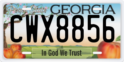 GA license plate CWX8856