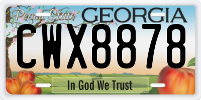 GA license plate CWX8878