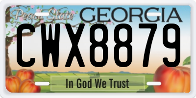 GA license plate CWX8879