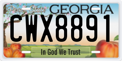GA license plate CWX8891
