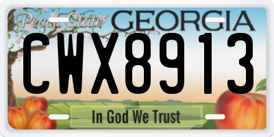 GA license plate CWX8913