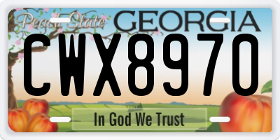 GA license plate CWX8970