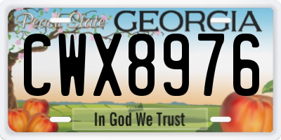 GA license plate CWX8976