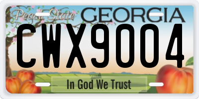 GA license plate CWX9004