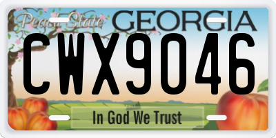 GA license plate CWX9046