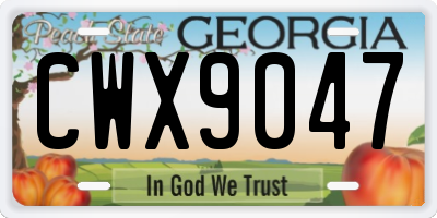 GA license plate CWX9047