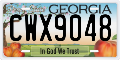 GA license plate CWX9048