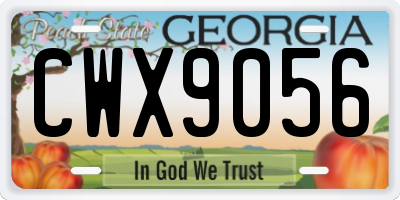 GA license plate CWX9056