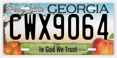 GA license plate CWX9064