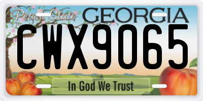 GA license plate CWX9065