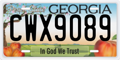 GA license plate CWX9089