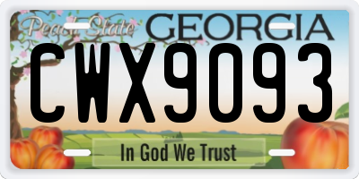 GA license plate CWX9093