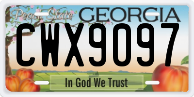 GA license plate CWX9097