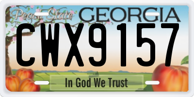 GA license plate CWX9157