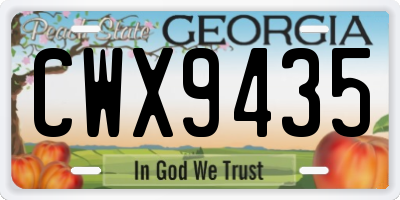 GA license plate CWX9435