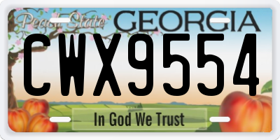 GA license plate CWX9554