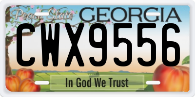 GA license plate CWX9556
