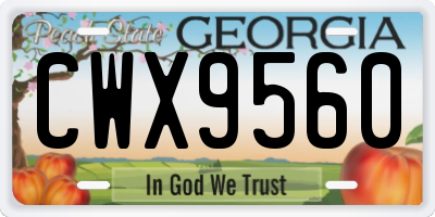 GA license plate CWX9560