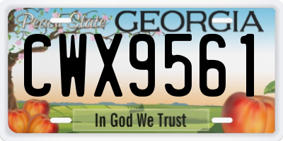 GA license plate CWX9561