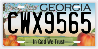 GA license plate CWX9565
