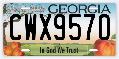 GA license plate CWX9570