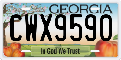 GA license plate CWX9590