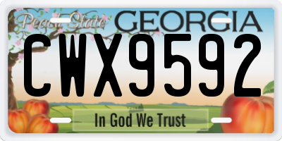GA license plate CWX9592