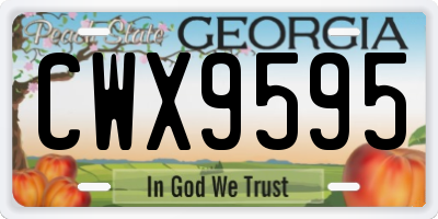 GA license plate CWX9595