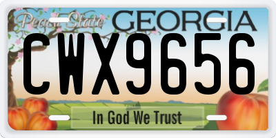 GA license plate CWX9656