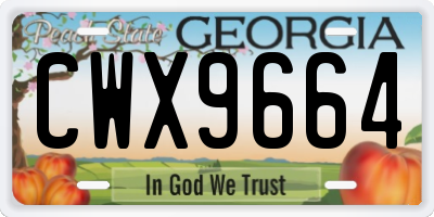 GA license plate CWX9664