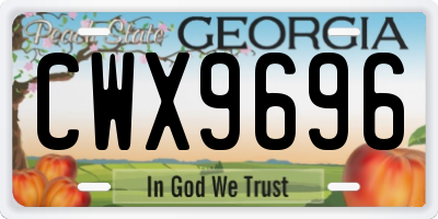 GA license plate CWX9696