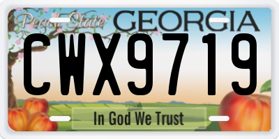 GA license plate CWX9719
