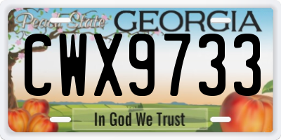 GA license plate CWX9733