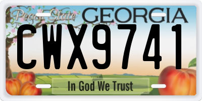 GA license plate CWX9741