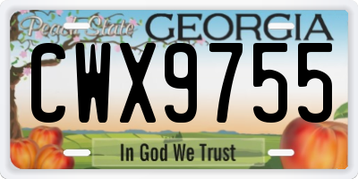 GA license plate CWX9755