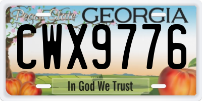 GA license plate CWX9776