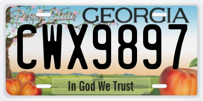 GA license plate CWX9897