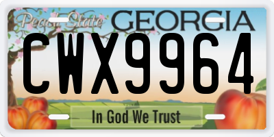 GA license plate CWX9964
