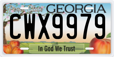 GA license plate CWX9979