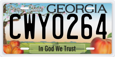 GA license plate CWY0264