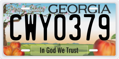 GA license plate CWY0379