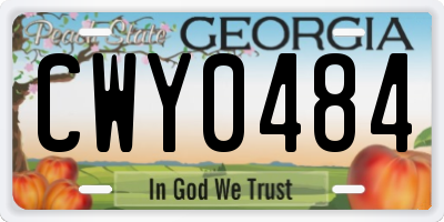 GA license plate CWY0484