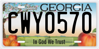 GA license plate CWY0570