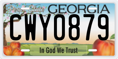 GA license plate CWY0879